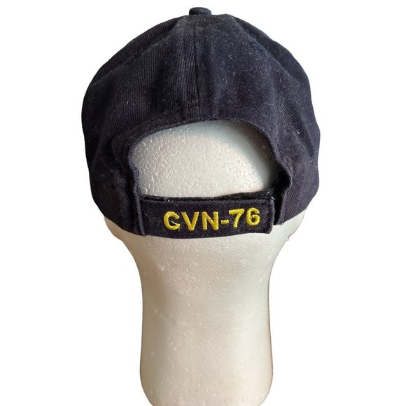 USS RONALD REAGAN CVN-76 NAVY SHIP Eagle Crest HAT CAP Strap Back Blue - Picture 3 of 7